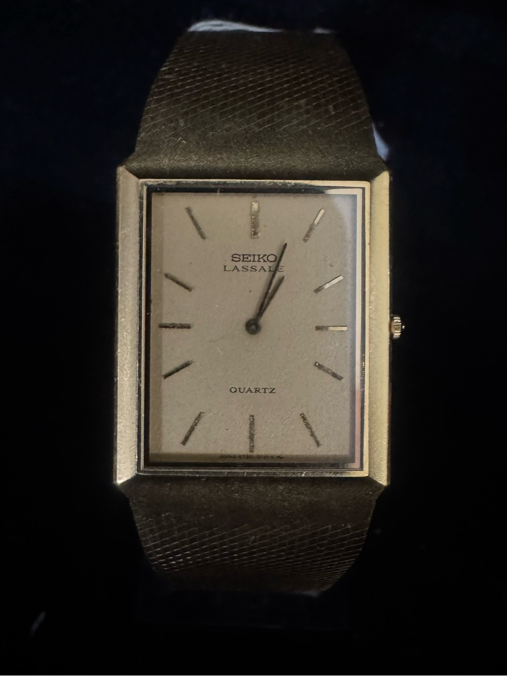 Seiko Lassale Rectangular Gold Tone Quartz Watch